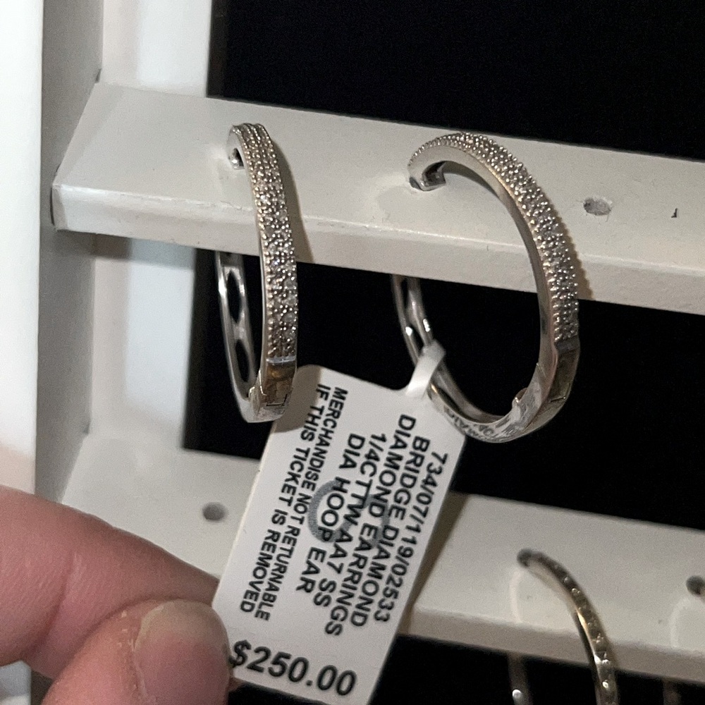 Diamond hoop earrings